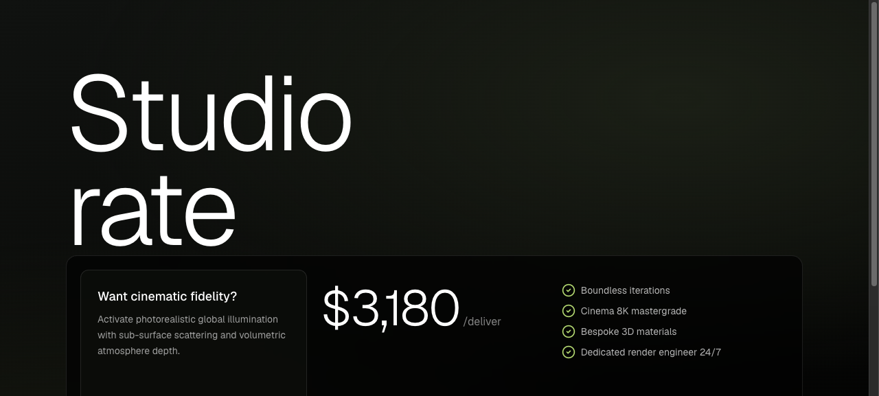 3D Studio Pricing