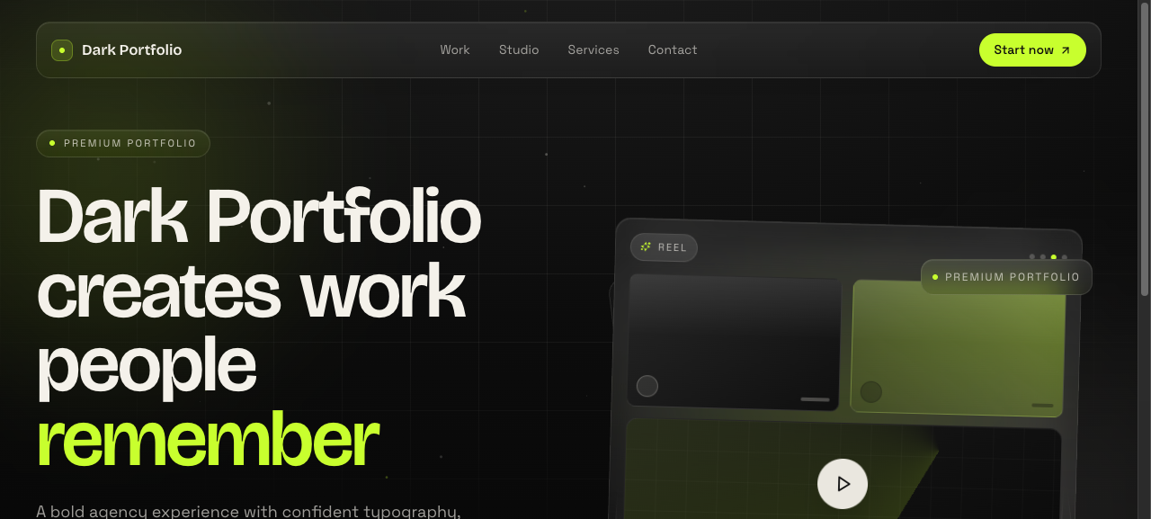 Dark Portfolio Hero