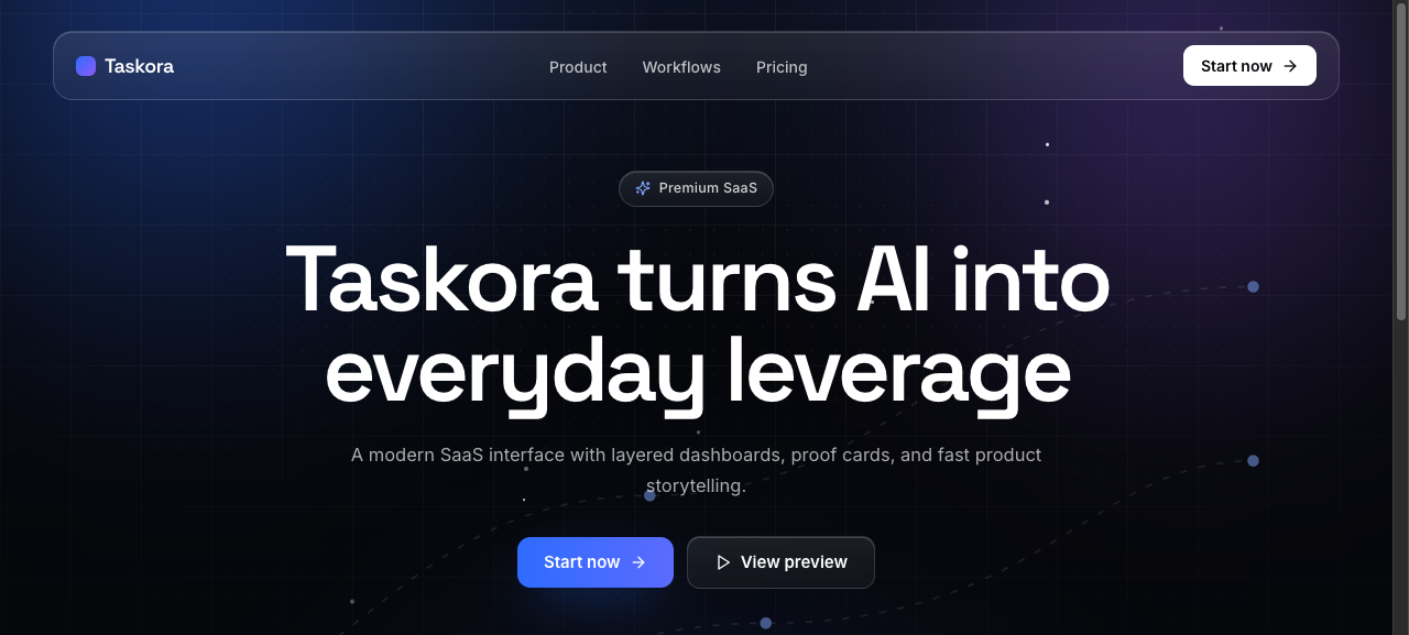 Taskora SaaS Hero